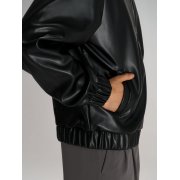 Бомбер из искусственной кожи Univer, черный