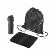 Спортивный набор со стальной бутылкой и полотенцем «Advanced»