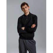 Рубашка поло мужская с длинным рукавом Terrazzo, черная арт. 19098.30 Рубашка поло мужская с длинным рукавом Terrazzo, черная арт. 19098.30