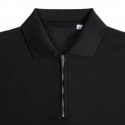 Рубашка поло мужская с длинным рукавом Terrazzo, черная арт. 19098.30 Рубашка поло мужская с длинным рукавом Terrazzo, черная арт. 19098.30