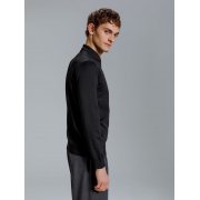 Рубашка поло мужская с длинным рукавом Terrazzo, черная арт. 19098.30 Рубашка поло мужская с длинным рукавом Terrazzo, черная арт. 19098.30