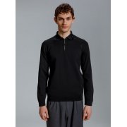 Рубашка поло мужская с длинным рукавом Terrazzo, черная арт. 19098.30 Рубашка поло мужская с длинным рукавом Terrazzo, черная арт. 19098.30