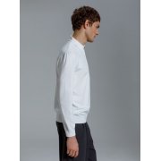 Рубашка поло мужская с длинным рукавом Terrazzo, белая арт. 19098.60 Рубашка поло мужская с длинным рукавом Terrazzo, белая арт. 19098.60