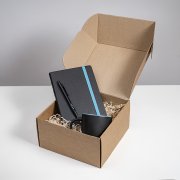 Набор подарочный HYPER: кружка, ежедневник, ручка; черный/голубой Черный арт. 39533/35/22