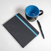 Набор подарочный HYPER: кружка, ежедневник, ручка; черный/голубой Черный арт. 39533/35/22