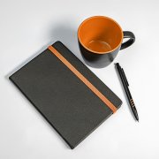 Набор подарочный HYPER: кружка, ежедневник, ручка; черный/оранжевый Черный арт. 39533/35/06