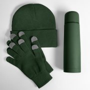 Набор подарочный GET WARM: перчатки, шапка, термос; зеленый Зеленый арт. 39531/17