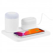 Станция беспроводной зарядки с колонкой и ночником Trilogy, белая арт. 16577.60 Станция беспроводной зарядки с колонкой и ночником Trilogy, белая арт. 16577.60