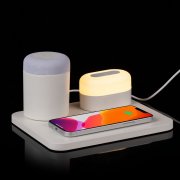 Станция беспроводной зарядки с колонкой и ночником Trilogy, белая арт. 16577.60 Станция беспроводной зарядки с колонкой и ночником Trilogy, белая арт. 16577.60