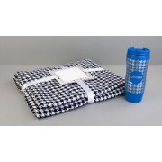 Плед "Ritz" , 140 х 200 см темно-синий с белым