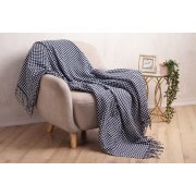 Плед "Ritz" , 140 х 200 см темно-синий с белым