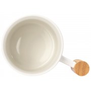 Кружка с ручкой и крышкой из каучукового дерева «Jeny»