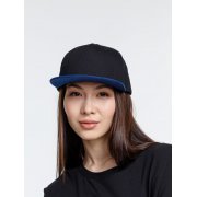 Бейсболка Foreside с прямым козырьком, черная с синим