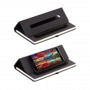 Блокнот "Magnet" с ручкой Vega на магните, с подставкой под смартфон черный