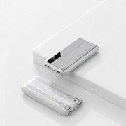 Зарядное устройство "Connect" 10000 mAh со встроенными Type-C/Lightning кабелями белый с серым