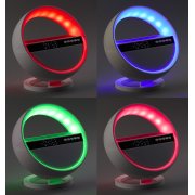 Bluetooth колонка "Smart Orb" 5Вт с беспроводным (15W) ЗУ, лампой, часами, FM радио белый