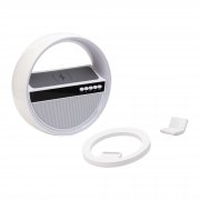 Bluetooth колонка "Smart Orb" 5Вт с беспроводным (15W) ЗУ, лампой, часами, FM радио белый