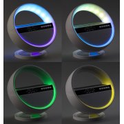 Bluetooth колонка "Smart Orb" 5Вт с беспроводным (15W) ЗУ, лампой, часами, FM радио белый