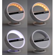 Bluetooth колонка "Smart Orb" 5Вт с беспроводным (15W) ЗУ, лампой, часами, FM радио белый