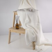 Плед "Belt"; белый; 130 х 180 см; 100% акрил, с поясом Белый