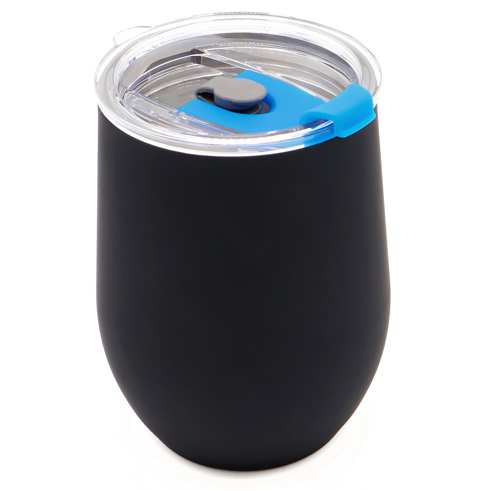 Термокружка с двойной стенкой SOFTO To Go софт-тач, черная/синяя арт. 5032.02.15 Термокружка с двойной стенкой SOFTO To Go софт-тач, черная/синяя арт. 5032.02.15