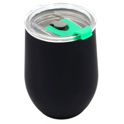 Термокружка с двойной стенкой SOFTO To Go софт-тач, черная/зелёная арт. 5032.02.04 Термокружка с двойной стенкой SOFTO To Go софт-тач, черная/зелёная арт. 5032.02.04