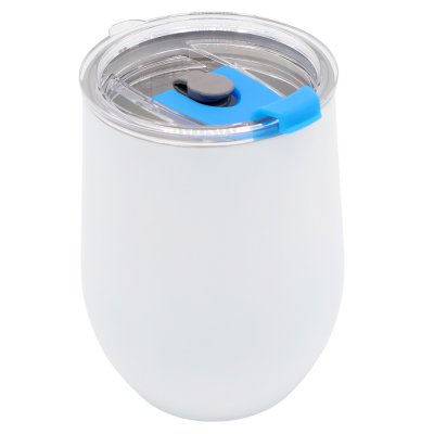 Термокружка с двойной стенкой Coffixx To Go, белая/синяя арт. 5043.01.15 Термокружка с двойной стенкой Coffixx To Go, белая/синяя арт. 5043.01.15