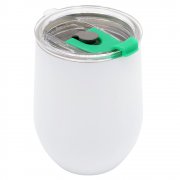 Термокружка с двойной стенкой Coffixx To Go, белая/зелёная