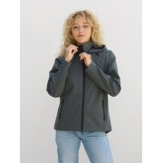 Куртка софтшелл с капюшоном женская Race Women, темно-серая