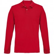 Рубашка поло унисекс с длинным рукавом Pacific LSL, красная арт. 04441145 Рубашка поло унисекс с длинным рукавом Pacific LSL, красная арт. 04441145