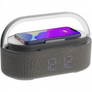 Колонка с часами и беспроводной зарядкой Veske ver.2, серая арт. 16849.10 Колонка с часами и беспроводной зарядкой Veske ver.2, серая арт. 16849.10