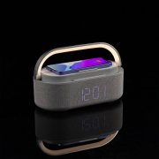 Колонка с часами и беспроводной зарядкой Veske ver.2, серая арт. 16849.10 Колонка с часами и беспроводной зарядкой Veske ver.2, серая арт. 16849.10