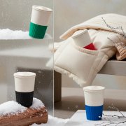 Термостакан пластиковый Wavy с манжетой, красный