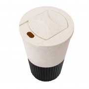 Термостакан пластиковый Wavy с манжетой, чёрный арт. 5069.02