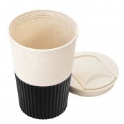 Термостакан пластиковый Wavy с манжетой, чёрный арт. 5069.02