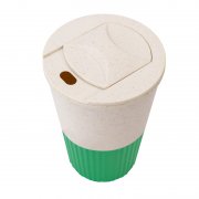 Термостакан пластиковый Wavy с манжетой, зелёный арт. 5069.04