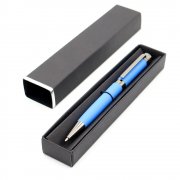 Ручка Senator в коробке Cradle чёрной с серебристым, синяя