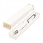 Ручка Senator в коробке Cradle белой с полозотой, белая арт. 54075.01