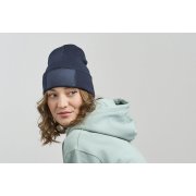 Шапка вязаная двойная Wind-S с патчем Темно-серый