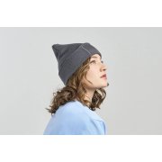 Шапка вязаная двойная Wind-S с патчем Черный