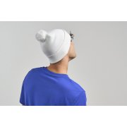 Шапка вязаная двойная Wind-S с помпоном Красный