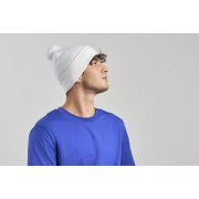 Шапка вязаная двойная Wind-S с помпоном Оливковый