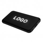 Внешний аккумулятор Kugo, 10000 mAh с подсветкой гравировки, черный