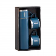 Набор подарочный "Алтай": термос, 3 кружки, пудра темно-синий