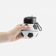 Складная бутылка для воды Football Flex, белая с черным арт. 17492.63