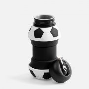 Складная бутылка для воды Football Flex, белая с черным арт. 17492.63