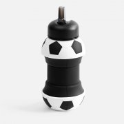Складная бутылка для воды Football Flex, белая с черным арт. 17492.63