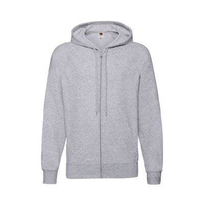 Толстовка без начеса LIGHTWEIGHT HOODED SWEAT JACKET 240 Серый