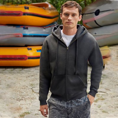 Толстовка с начесом PREMIUM HOODED SWEAT JACKET 280 Темно-синий