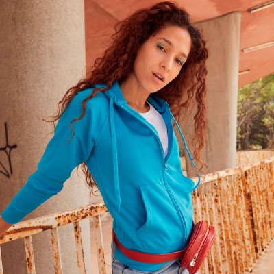 Толстовка женская без начеса LADIES LIGHTWEIGHT HOODED SWEAT 240 Темно-синий